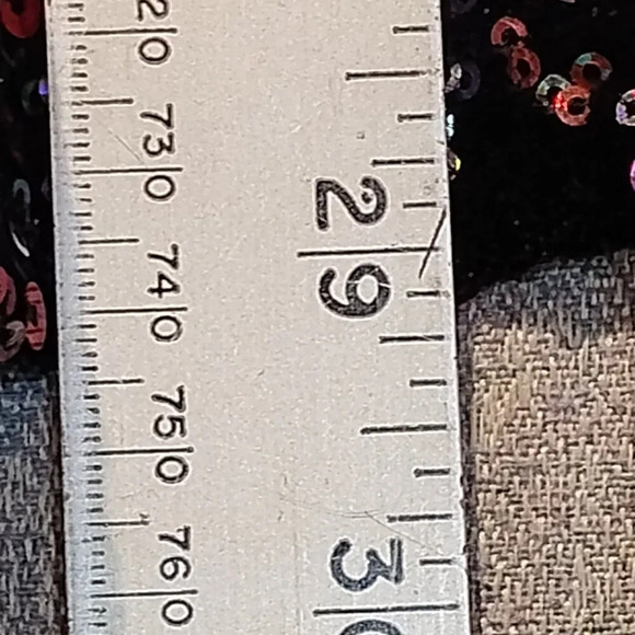 ZUNIE Black Rainbow Sequins Sleeveless V Neck Lined Dress in Size 10 - Picture 9 of 9